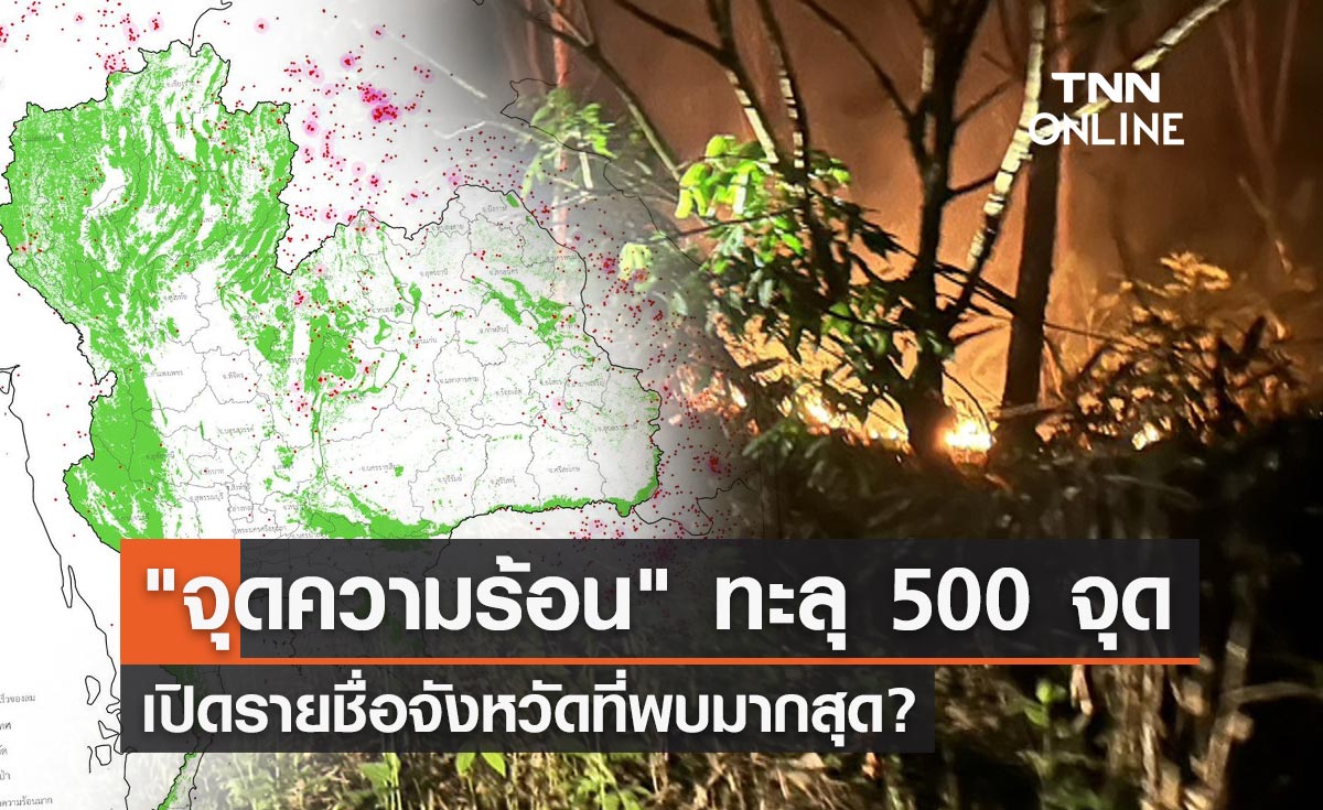 "จุดความร้อนไทย" ทะลุ 500 จุด เปิดรายชื่อจังหวัดที่พบมากสุด?