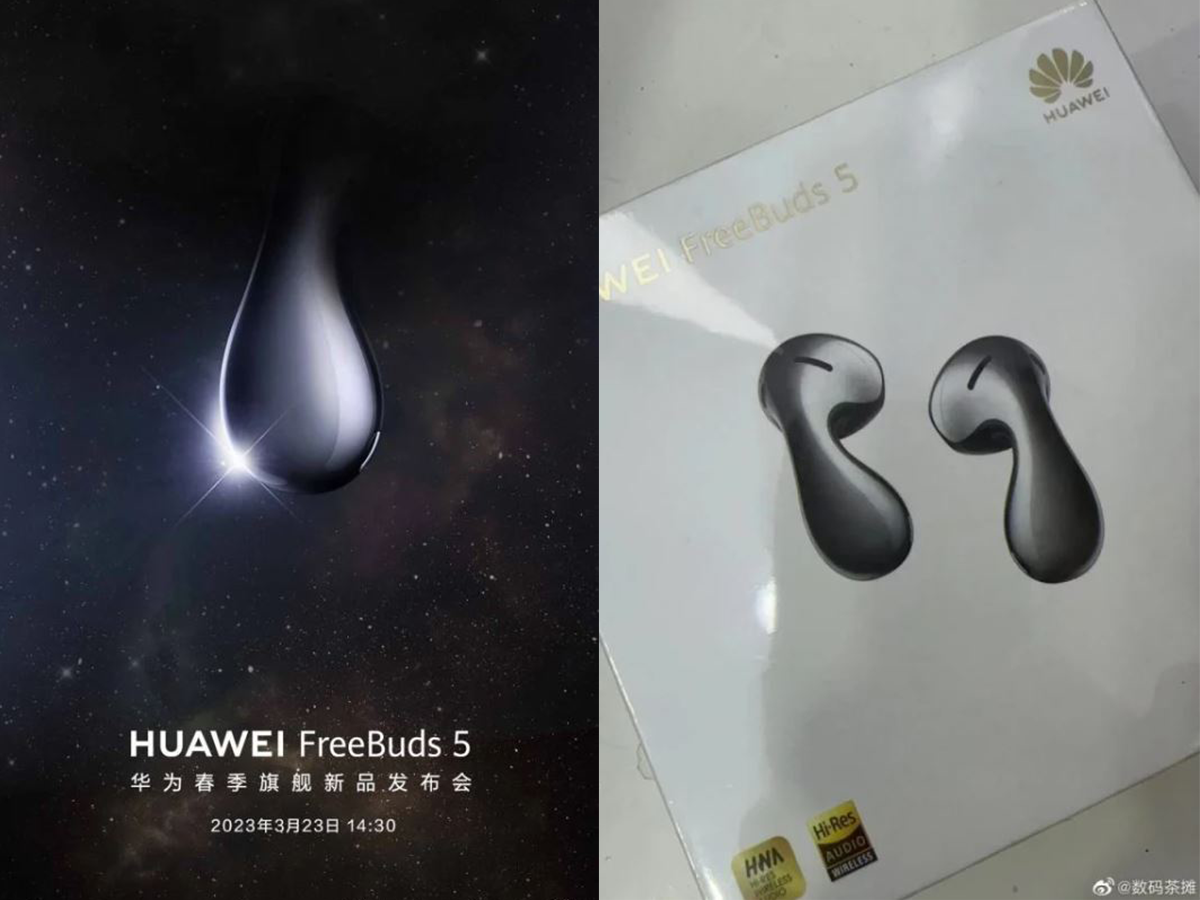 เผยภาพทีเซอร์ Huawei FreeBuds 5 มาพร้อมดีไซน์ติ่งทรงหยดน้ำ