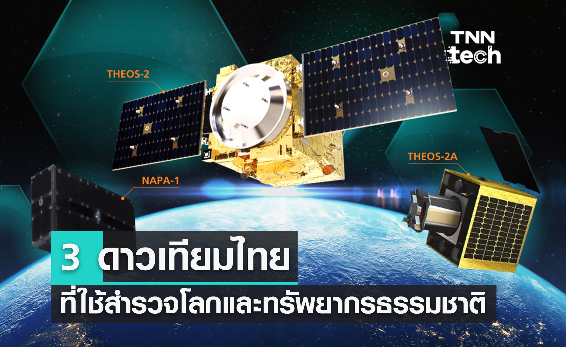 สรุป 3 “ดาวเทียมไทย” ที่ใช้สำรวจโลกและทรัพยากรของธรรมชาติ: "THEOS" "THEOS-2" "NAPA-1"
