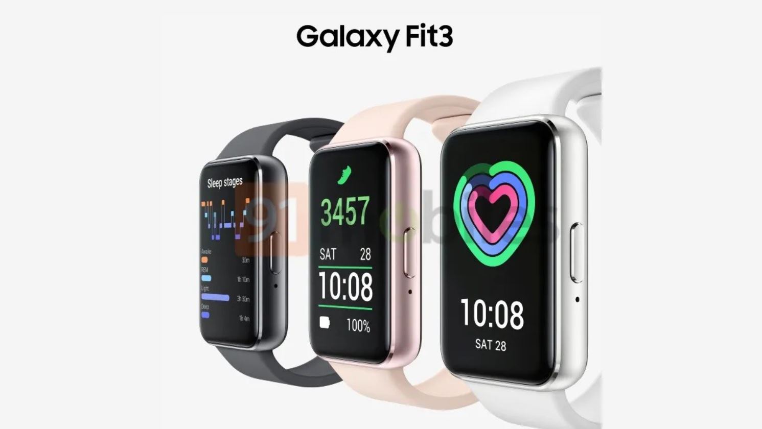 Samsung Galaxy Fit3 ที่ยังไม่เปิดตัวจะมีตัวเลือก 3 สี : เทา ชมพู และขาว