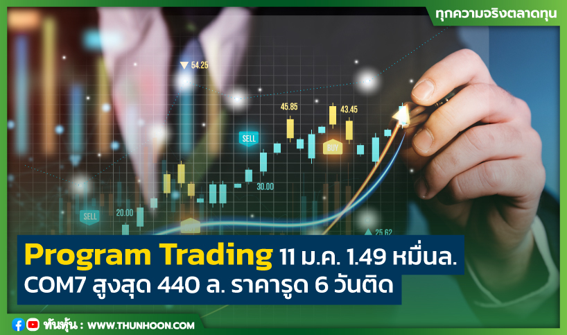 Program Trading 11 ม.ค. 1.49 หมื่นล. COM7 สูงสุด 440 ล.-ราคารูด 6 วันติด
