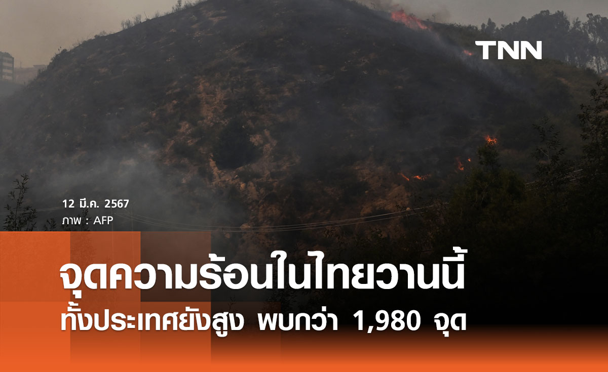 จุดความร้อนในไทยวานนี้ 11 มีนาคม 2567 ทั้งประเทศยังสูง พบกว่า 1,980 จุด
