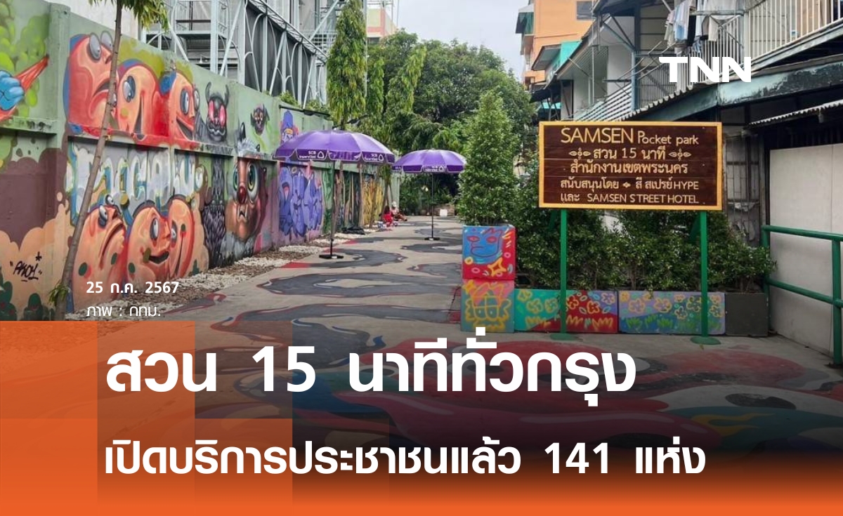 กทม.เปิดสวน 15 นาทีแล้ว 141 แห่ง