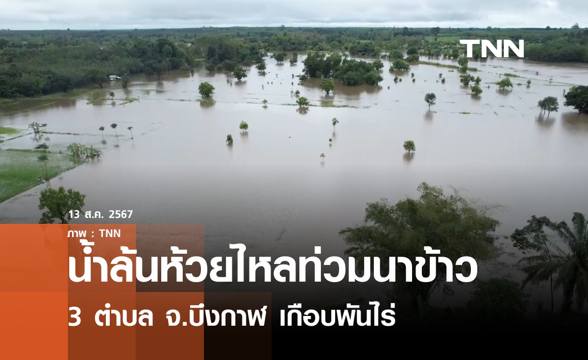 บึงกาฬน้ำท่วมพื้นที่การเกษตร ครอบคลุม 3 ตำบล นับพันไร่