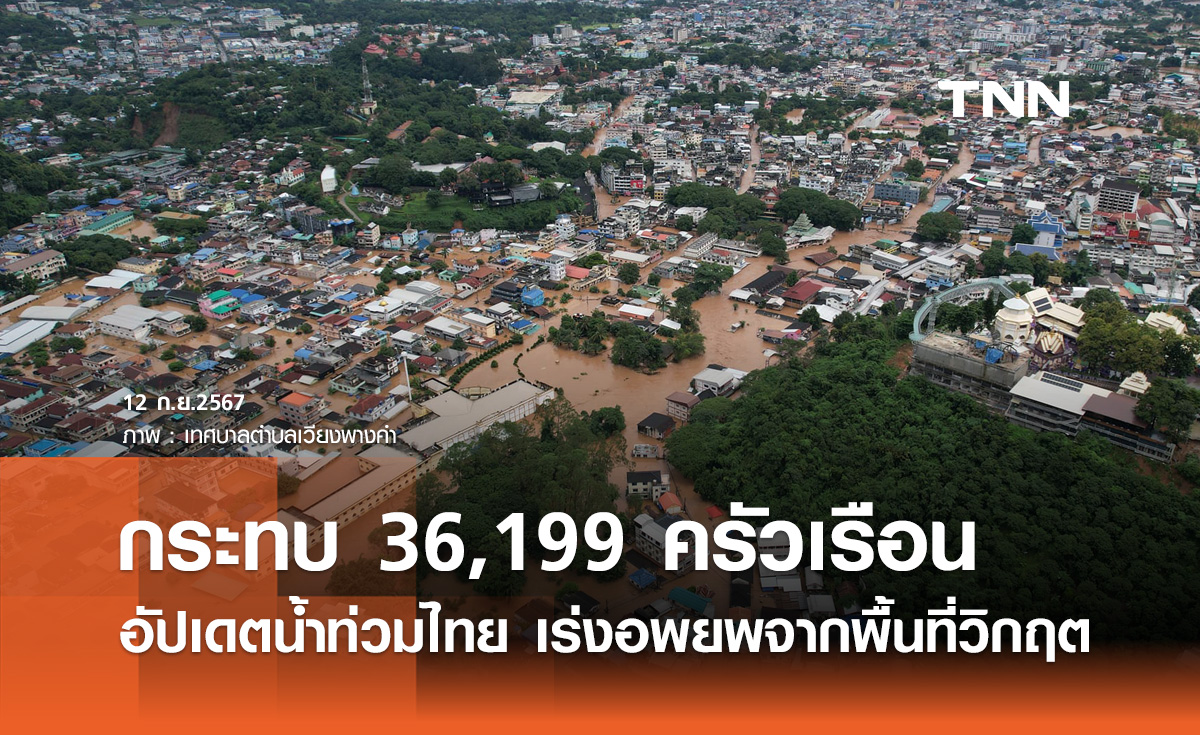 น้ำท่วมล่าสุด! ประชาชนได้รับผลกระทบ 36,199 ครัวเรือน เร่งอพยพออกจากพื้นที่วิกฤต