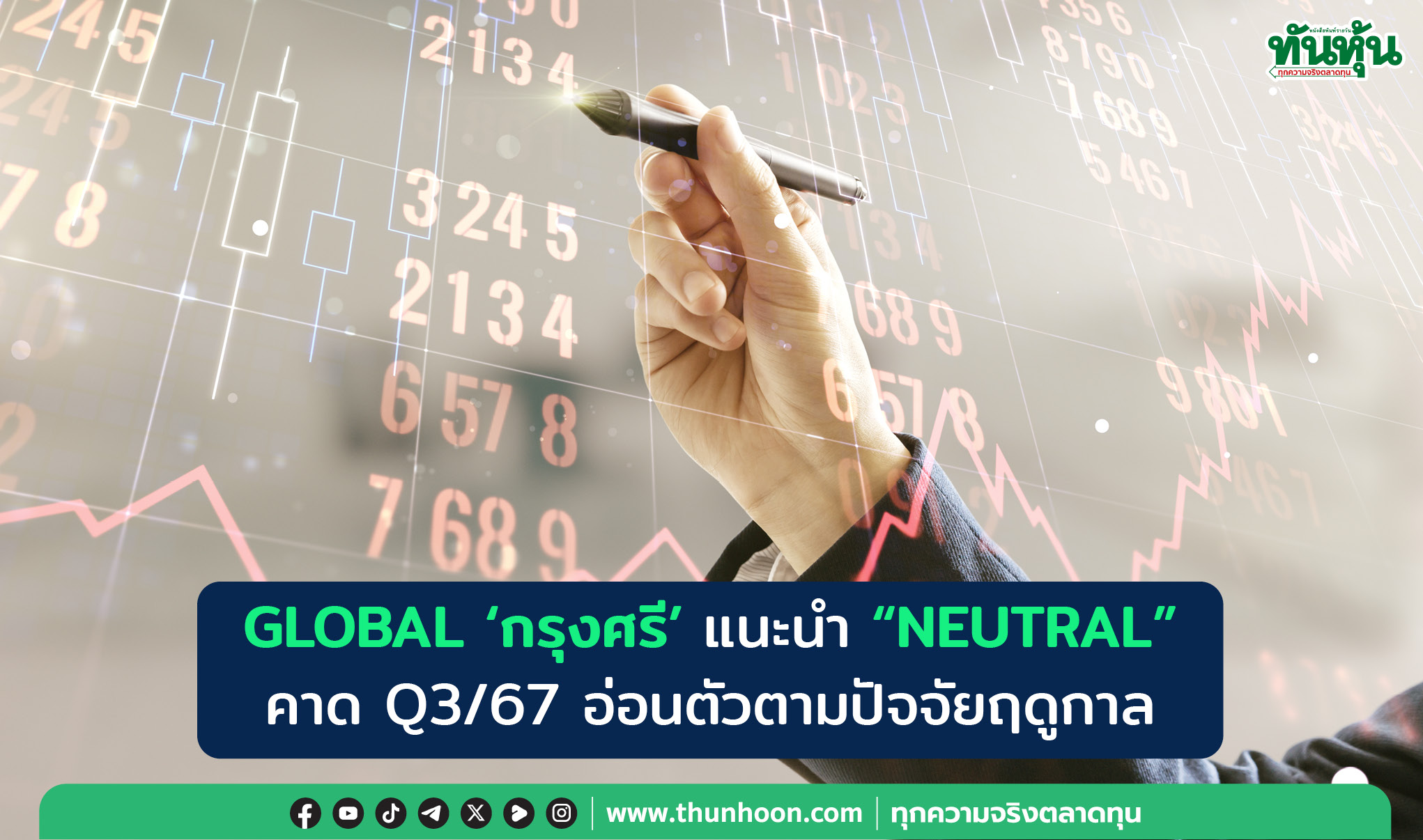 GLOBAL 'กรุงศรี' แนะนำ "NEUTRAL" คาด Q3/67 อ่อนตัวตามปัจจัยฤดูกาล