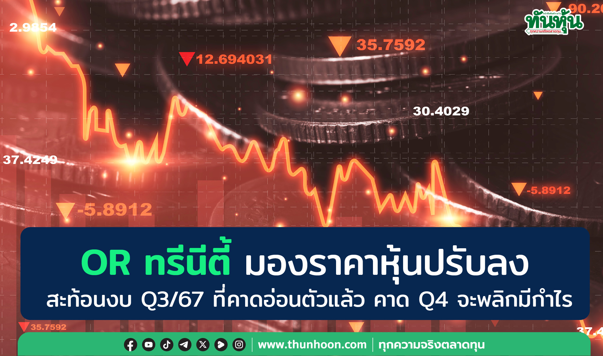 OR ทรีนีตี้ มองราคาหุ้นปรับลงสะท้อนงบ Q3/67 ที่คาดอ่อนตัวแล้ว -คาด Q4 พลิกมีกำไร