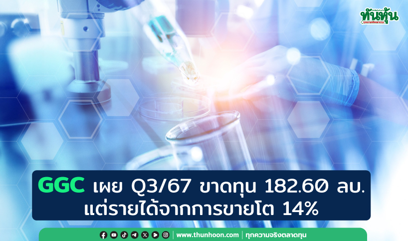 GGC เผย Q3/67 ขาดทุน 182.60 ลบ. แต่รายได้จากการขายโต 14%