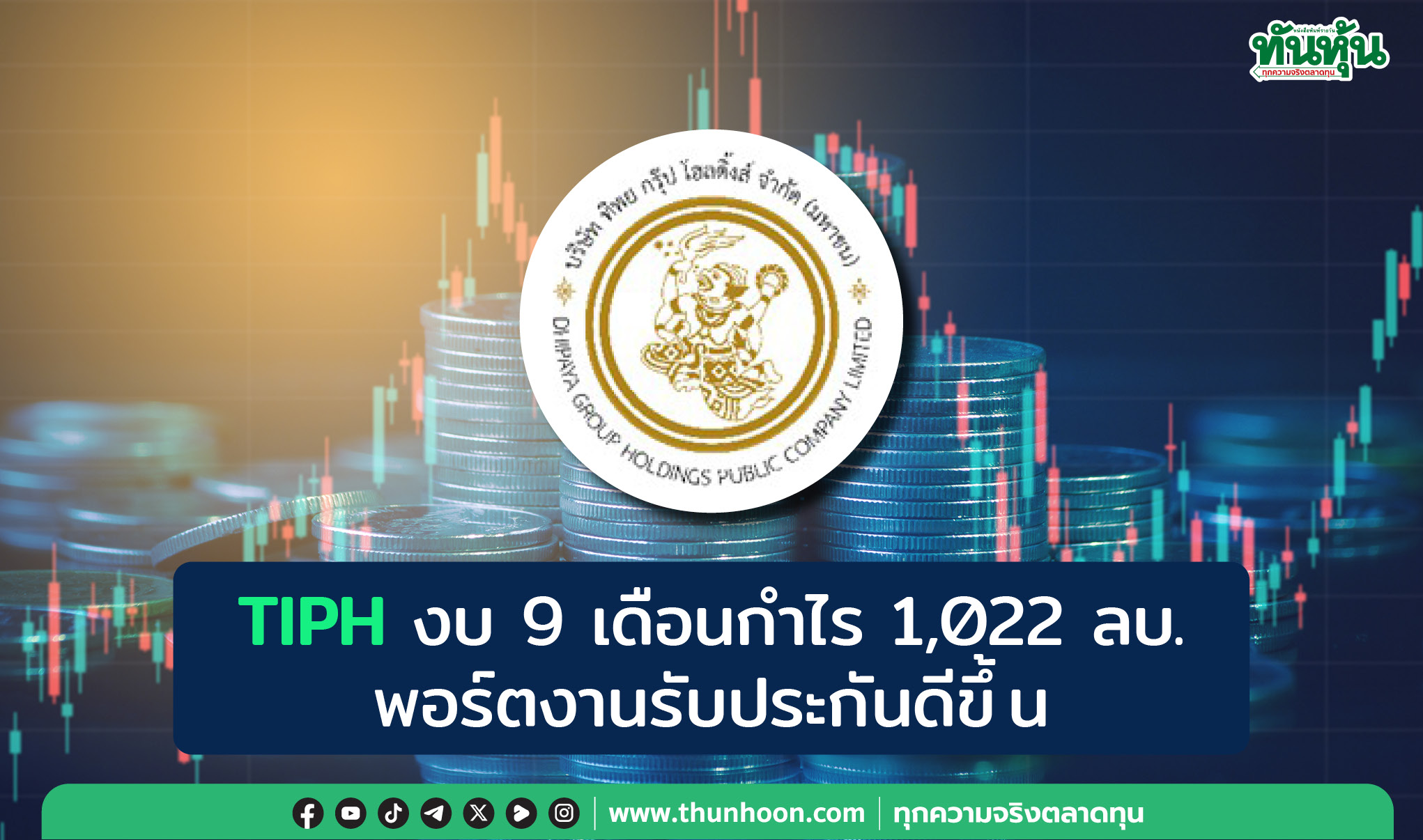 TIPH งบ9เดือนกำไร 1,022 ลบ. พอร์ตงานรับประกันดีขึ้น