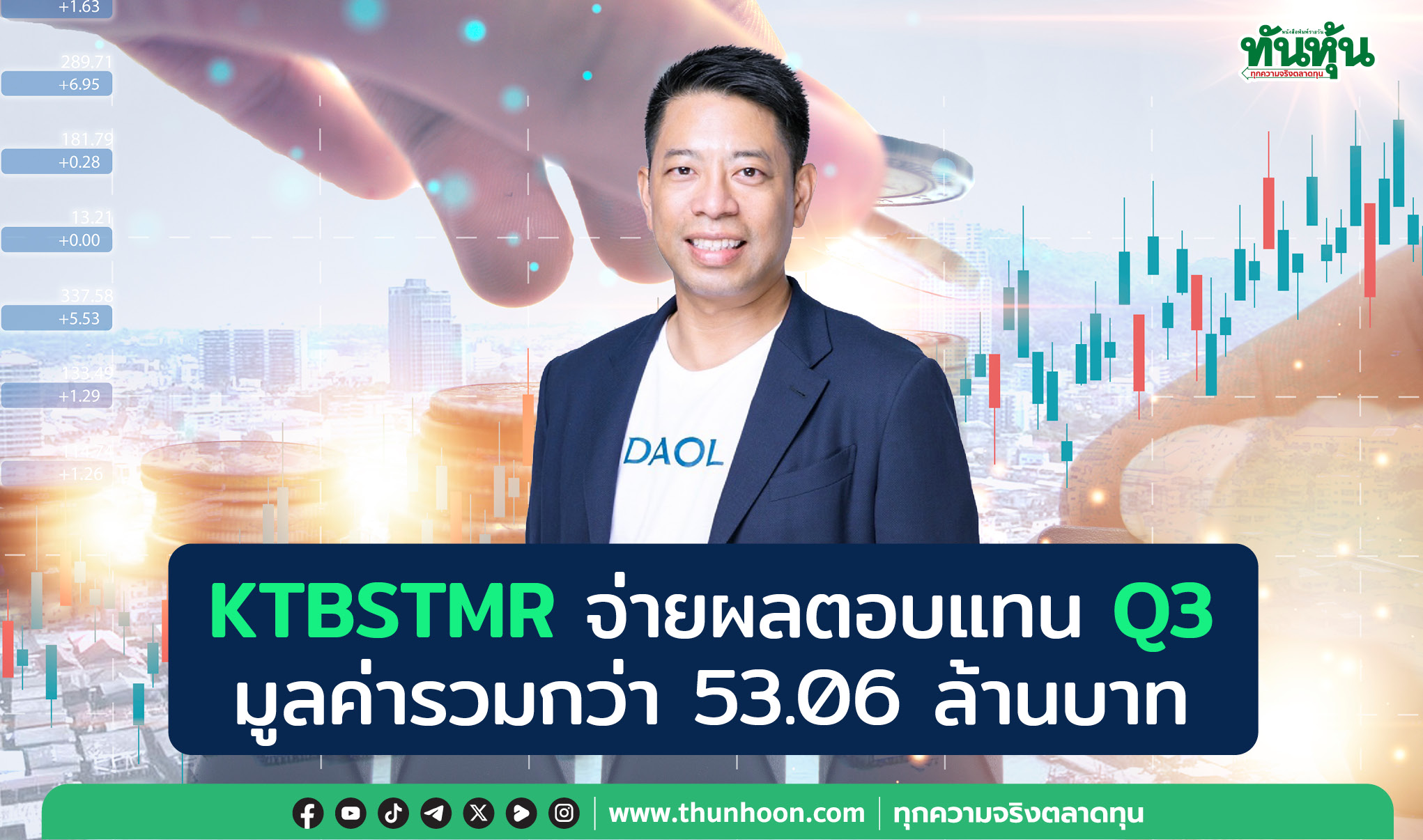 KTBSTMR จ่ายผลตอบแทนQ3 มูลค่ารวมกว่า53.06ล้านบาท