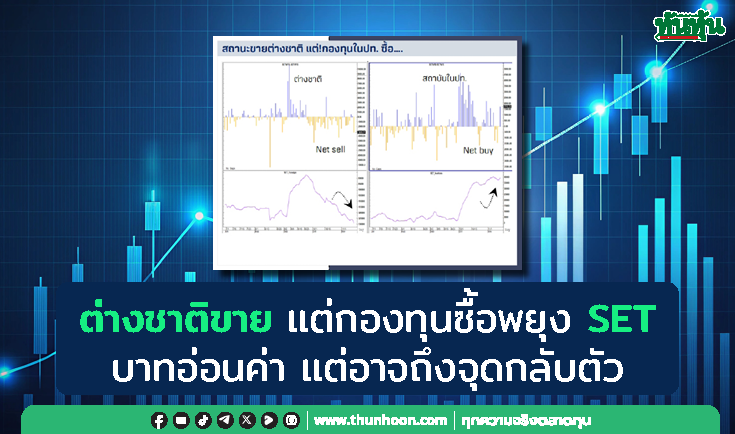 ต่างชาติขาย แต่กองทุนซื้อพยุง SET บาทอ่อนค่า แต่อาจถึงจุดกลับตัว