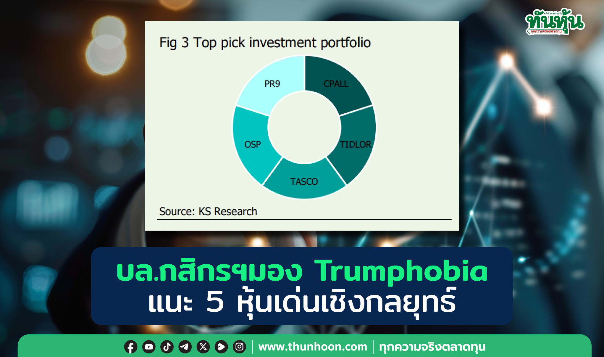 บล.กสิกรฯมอง Trumphobia แนะ 5 หุ้นเด่นเชิงกลยุทธ์