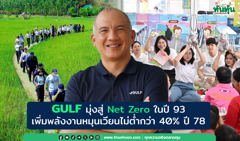 GULF มุ่งสู่ Net Zero ในปี 93-เพิ่มพลังงานหมุนเวียนไม่ต่ำกว่า 40% ปี 78