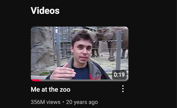2 ทศวรรษจากคลิปสั้น "Me at the Zoo" สู่ จุดเริ่มต้น YouTube