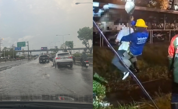 ฝนถล่มนนท์หนัก น้ำท่วม-เสาไฟล้ม