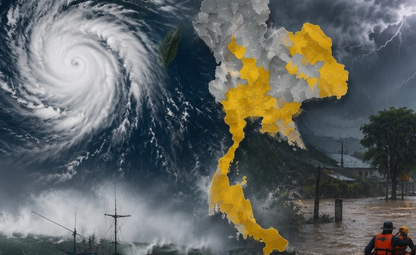 พายุไต้ฝุ่นบาหวี่ไม่เข้าไทย แต่ดันมรสุมแรง เตือนฝนหนัก 30 จังหวัด พายุไต้ฝุ่นบาหวี่ไม่เข้าไทย แต่ดันมรสุมแรง เตือนฝนหนัก 30 จังหวัด