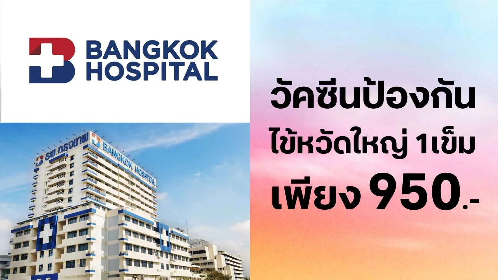 ซื้อ  วัคซีนป้องกันไข้หวัดใหญ่ราคาเข็มละ 950 บาท  ( จากปกติ 2,200 บาท) ใช้ 0 ทรูพอยท์