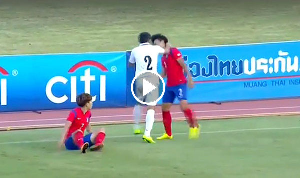 (คลิป) ศึกวันทรงชัย !! แข้งอุซเบ ฉาวรัวหมัดใส่แข้งโสมขาวฟุตบอลคิงส์คัพ