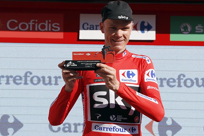 คริส ฟรูม กระชากเสื้อแดงไปครองเป็นครั้งแรกในสเตจสาม จักรยาน วูเอลตา เอสปานา ที่สเปน