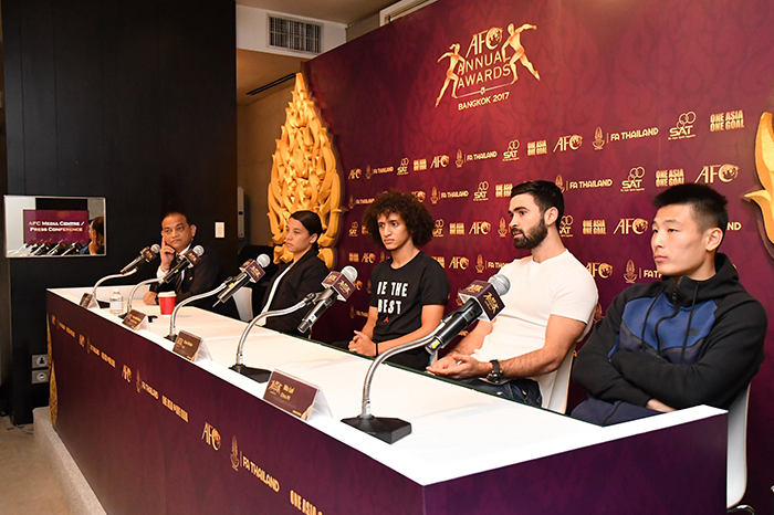ผู้ท้าชิงรางวัลนักเตะยอดเยี่ยมแห่งเอเชีย ร่วมแถลงข่าวก่อนงาน AFC Annual Award Bangkok 2017