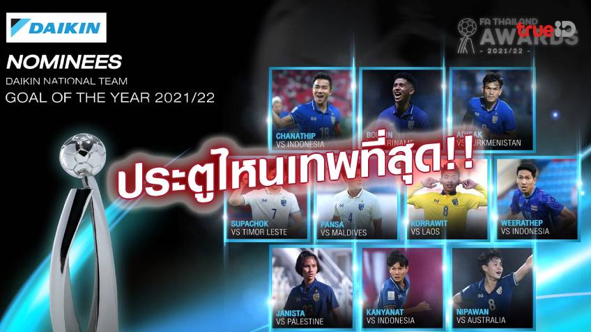 เด็ดทุกลูก!! แบโผผู้เข้าชิงรางวัล ประตูยอดเยี่ยม ทีมชาติไทย 2021/22 (ชมคลิป)