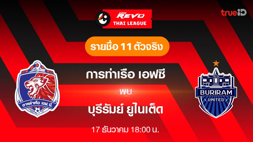 สล็อต1688เว็บตรงการท่าเรือ VS บุรีรัมย์ : รายชื่อ 11 ตัวจริง ฟุตบอลไทยลีก 2023/24 (ลิ้งก์ดูบอลสด)