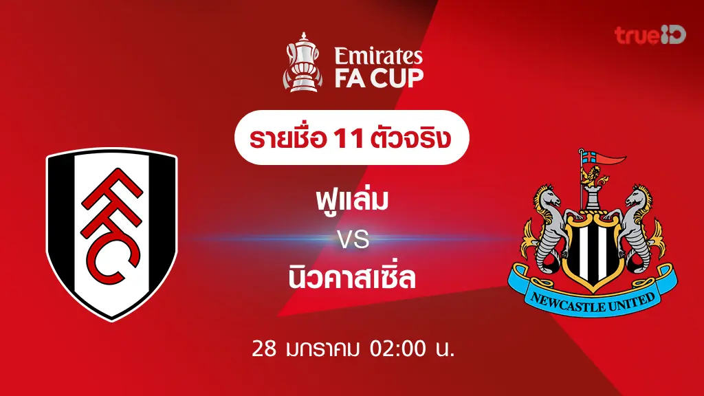 การเล่นสล็อต ฟูแล่ม VS นิวคาสเซิ่ล : รายชื่อ 11 ตัวจริง ฟุตบอลเอฟเอ คัพ 2023/24 (ลิ้งก์ดูบอลสด)