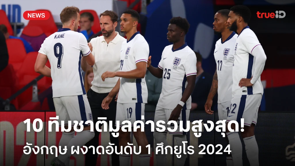 อังกฤษผงาด!! ส่อง 10 ทีมชาติ มูลค่ารวมสูงสุด ในศึกยูโร 2024