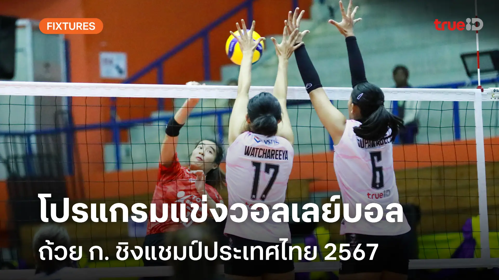 โปรแกรมการแข่งขันวอลเลย์บอลถ้วย ก. 2567 ถ่ายทอดสดช่องไหน แข่งวันไหน