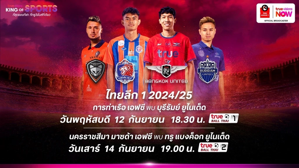 ทีมไหนจะคว้าชัย!! ชมสด 2 บิ๊กแมตช์ ฟุตบอลไทยลีก 2024/25 สัปดาห์นี้