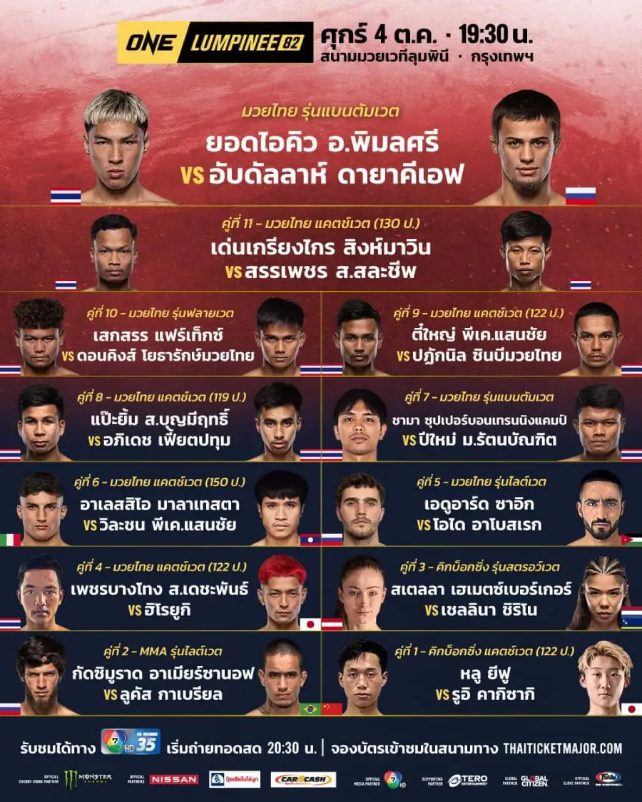 kingkongสล็อต ตารางมวยไทย วัน ลุมพินี ONE Lumpinee เดือนตุลาคม 2567 (ลิ้งก์ดูมวยสด)