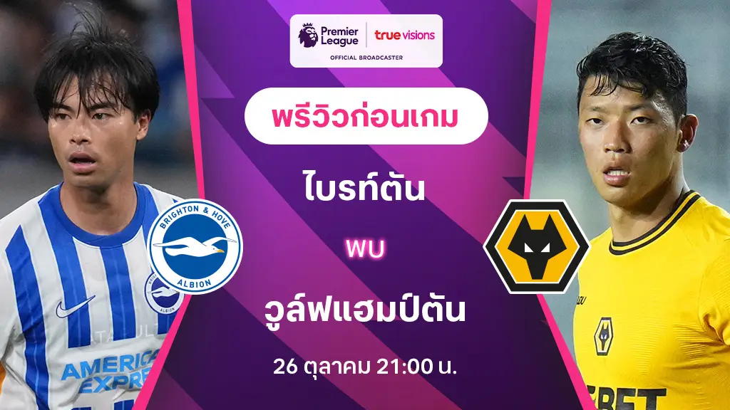 ไบรท์ตัน VS วูล์ฟแฮมป์ตัน : พรีวิว พรีเมียร์ลีก 2024/25 (ลิ้งก์ดูบอลสด)