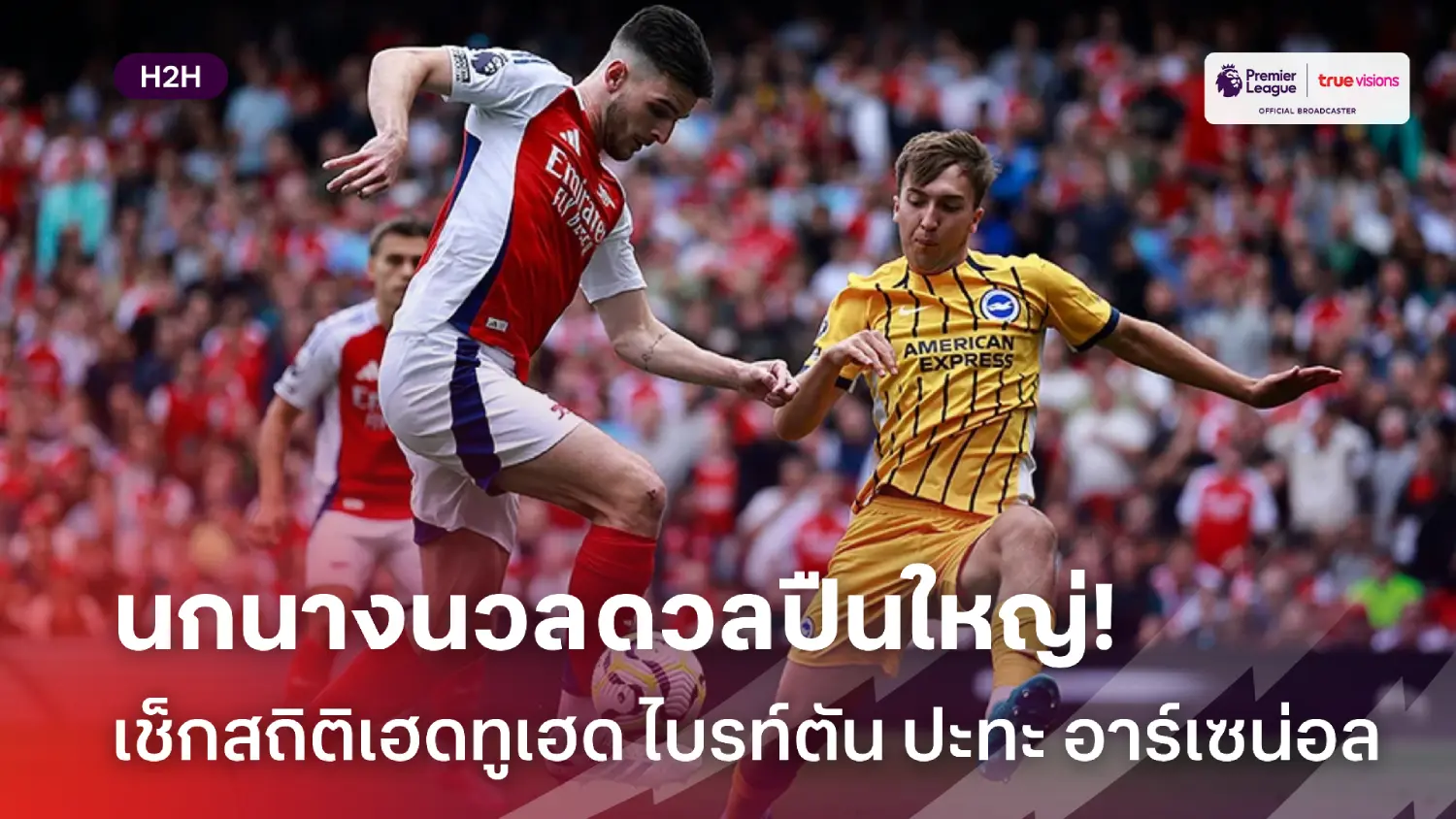 นกนางนวลดวลปืนใหญ่! เช็กสถิติเฮดทูเฮดก่อนเกม ไบรท์ตัน หวด อาร์เซน่อล
