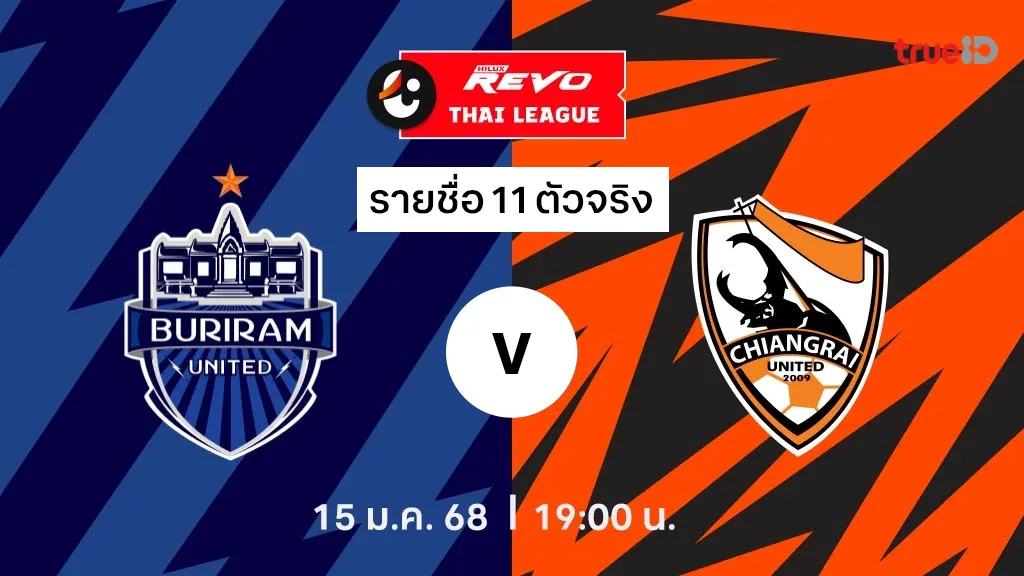 บุรีรัมย์ VS สิงห์ เชียงราย : รายชื่อ 11 ตัวจริง ไทยลีก 2024/25 (ลิ้งก์ดูบอลสด)