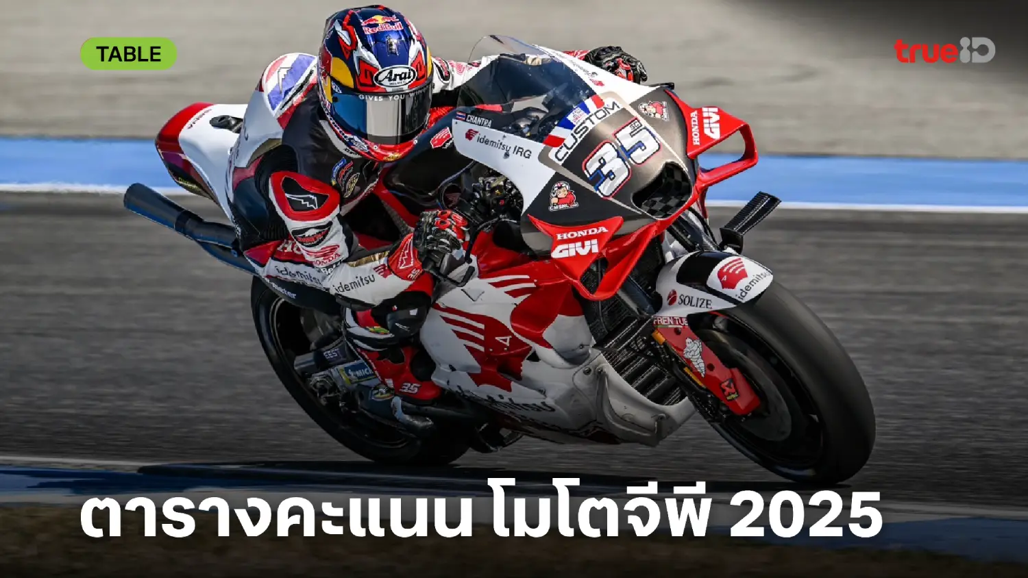 ตารางคะแนน โมโตจีพี 2025 อันดับนักแข่ง MotoGP อัปเดตล่าสุด