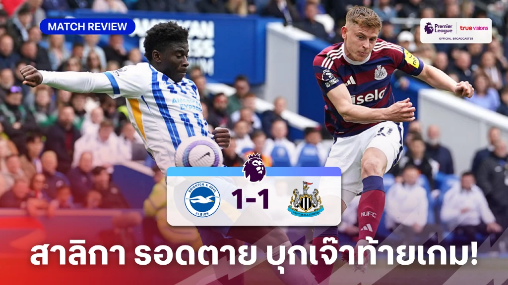 ไบรท์ตัน VS นิวคาสเซิ่ล 1-1 : สาลิกา รอดตาย บุกเจ๊า นกนางนวล ท้ายเกม