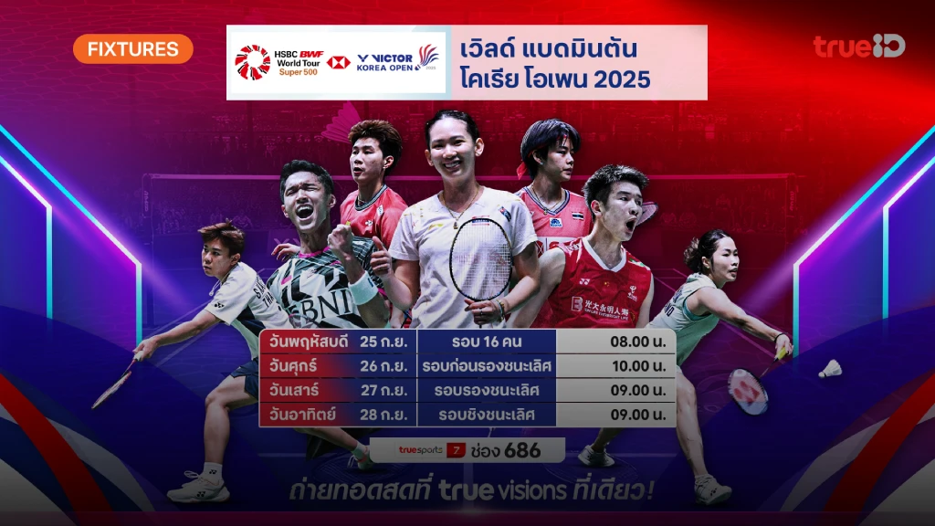 โปรแกรม-ลิ้งก์ดูสด แบดมินตัน โคเรีย โอเพ่น 2025 ผลแบด โคเรีย โอเพ่น โปรแกรม-ลิ้งก์ดูสด แบดมินตัน โคเรีย โอเพ่น 2025 ผลแบด โคเรีย โอเพ่น