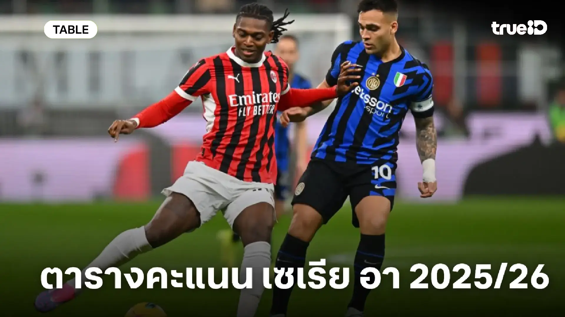 ตารางคะแนนกัลโช่ เซเรียอา อิตาลี 2025/26 อัปเดตล่าสุด อันดับเซเรียอา