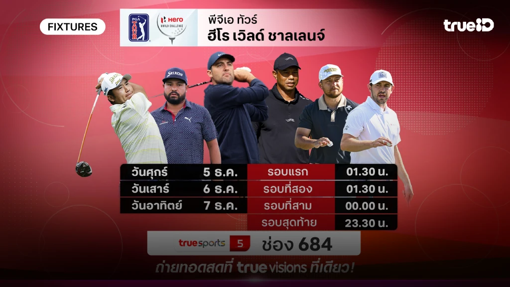 โปรแกรมกอล์ฟ พีจีเอ ทัวร์ ฮีโร่ เวิลด์ ชาลเลนจ์ ลิ้งก์ดูสดกอล์ฟ PGA โปรแกรมกอล์ฟ พีจีเอ ทัวร์ ฮีโร่ เวิลด์ ชาลเลนจ์ ลิ้งก์ดูสดกอล์ฟ PGA