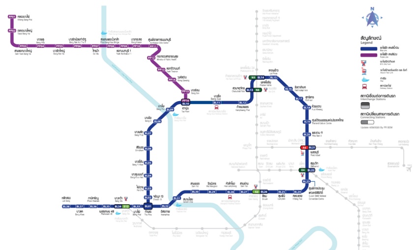 แผนที่ รถไฟฟ้าใต้ดิน MRT สายสีน้ำเงิน