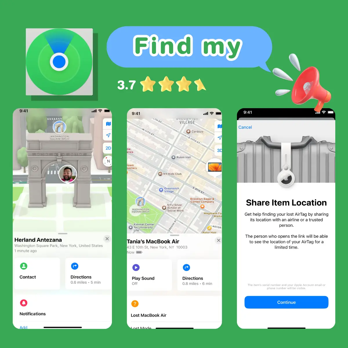Find My แอปติดตามตัว แอปแชร์ตำแหน่ง