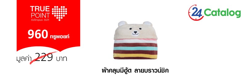 ผ้าคลุมมีฮู้ดลายบราวน์ชิค