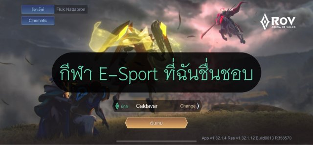 กีฬา E-Sport ที่ฉันชื่นชอบ