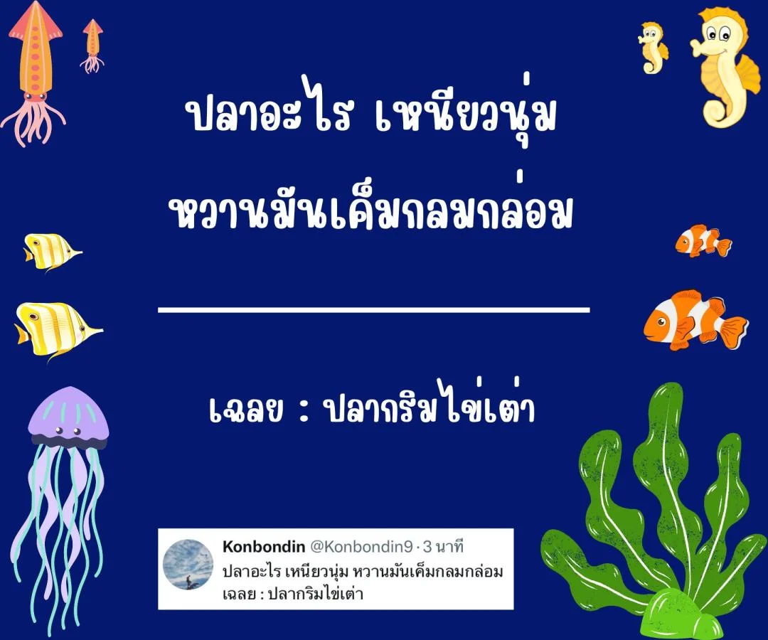 คำถามอะไรเอ่ย กวนๆ ฮาๆ ชวนคิด ชวนเล่น หมวดหมู่ปลา ปรา ปา