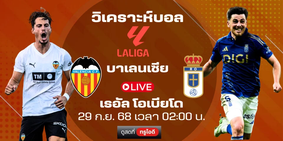 ดูบอลสด วันนี้ บาเลนเซีย Vs เรอัลโอเบียโด | ลาลีกา สเปน 2025