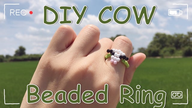 ▶️ คลิป : How to Make Cow Beaded Ring : วิธีทำแหวนลูกปัดลายวัว 🐮💍