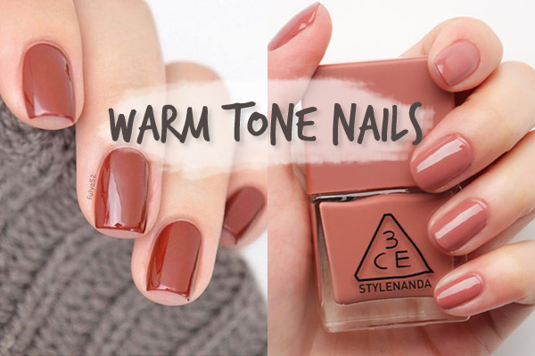 ไอเดียทาเล็บ สี Warm Tone สีโทนน้ำตาลส้ม ชมพูส้ม ทาแล้วมือขาว  สวยรับหน้าหนาว!