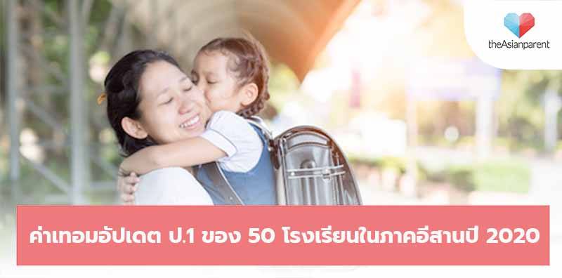 ค่าเทอมอัปเดต ชั้นป.1 ของ 50 โรงเรียนในภาคอีสานปี 2020